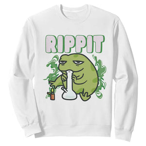 Rippit Frog Meme Sweatshirt Funny Stoner Bong Rip TS10 White Print Your Wear