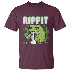 Rippit Frog Meme T Shirt Funny Stoner Bong Rip TS10 Maroon Print Your Wear