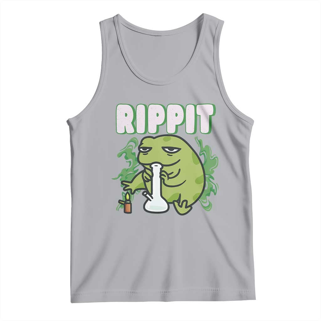 Rippit Frog Meme Tank Top Funny Stoner Bong Rip TS10 Athletic Heather Print Your Wear