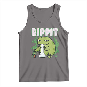 Rippit Frog Meme Tank Top Funny Stoner Bong Rip TS10 Deep Heather Print Your Wear
