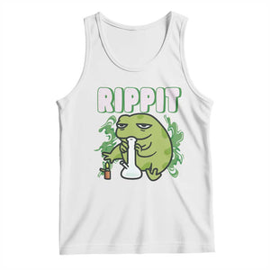 Rippit Frog Meme Tank Top Funny Stoner Bong Rip TS10 White Print Your Wear