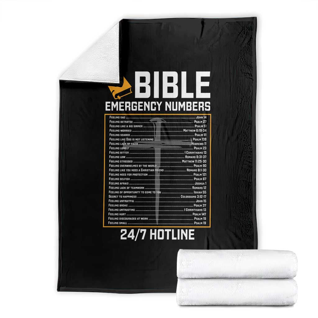 Bible Emergency Numbers Throw Blanket Funny Christian Bible Jesus Religious TS10 Black Print Your Wear
