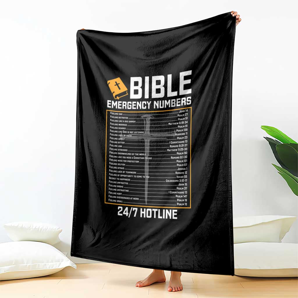 Bible Emergency Numbers Throw Blanket Funny Christian Bible Jesus Religious TS10 Print Your Wear