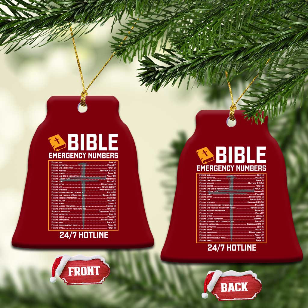 Bible Emergency Numbers Ceramic Ornament Funny Christian Bible Jesus Religious TS10 Print Your Wear