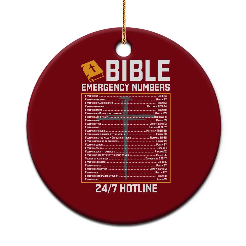 Bible Emergency Numbers Ceramic Ornament Funny Christian Bible Jesus Religious TS10 1pc Red Print Your Wear