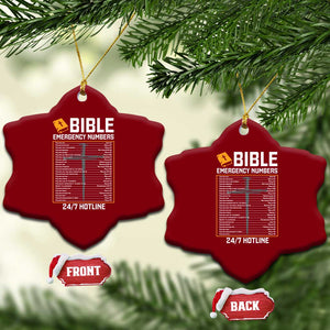 Bible Emergency Numbers Ceramic Ornament Funny Christian Bible Jesus Religious TS10 Print Your Wear