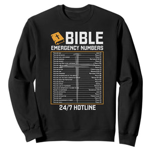 Bible Emergency Numbers Sweatshirt Funny Christian Bible Jesus Religious TS10 Black Print Your Wear