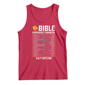 Bible Emergency Numbers Tank Top Funny Christian Bible Jesus Religious TS10 Red Print Your Wear