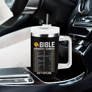 Bible Emergency Numbers Tumbler With Handle Funny Christian Bible Jesus Religious TS10 Print Your Wear