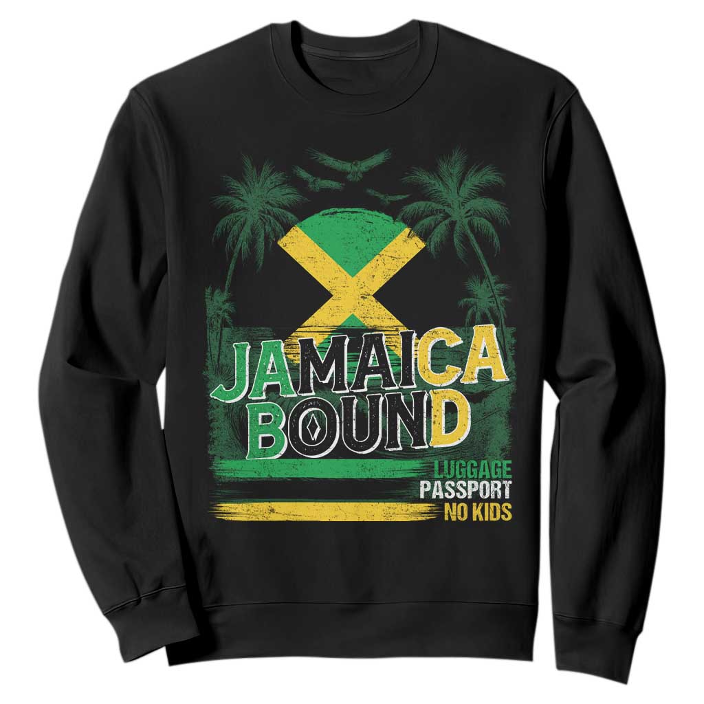 Jamaican Travel Sweatshirt Straight Trippin Jamaica Vacation Retro TS10 Black Print Your Wear