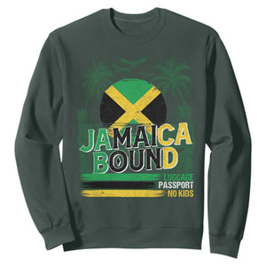 Jamaican Travel Sweatshirt Straight Trippin Jamaica Vacation Retro TS10 Dark Forest Green Print Your Wear