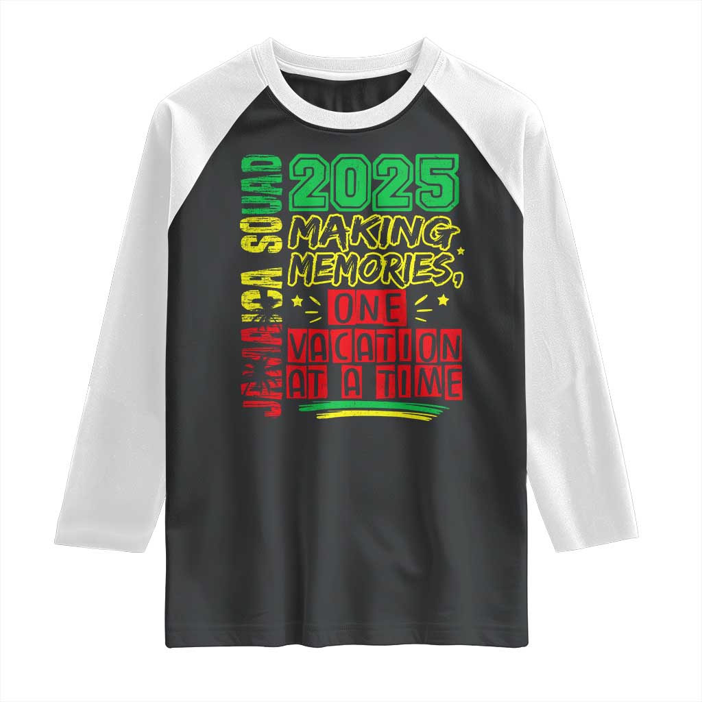 Vacation Jamaica 2025 Raglan Shirt Matching Family Jamaica Squad TS10 Black White Print Your Wear