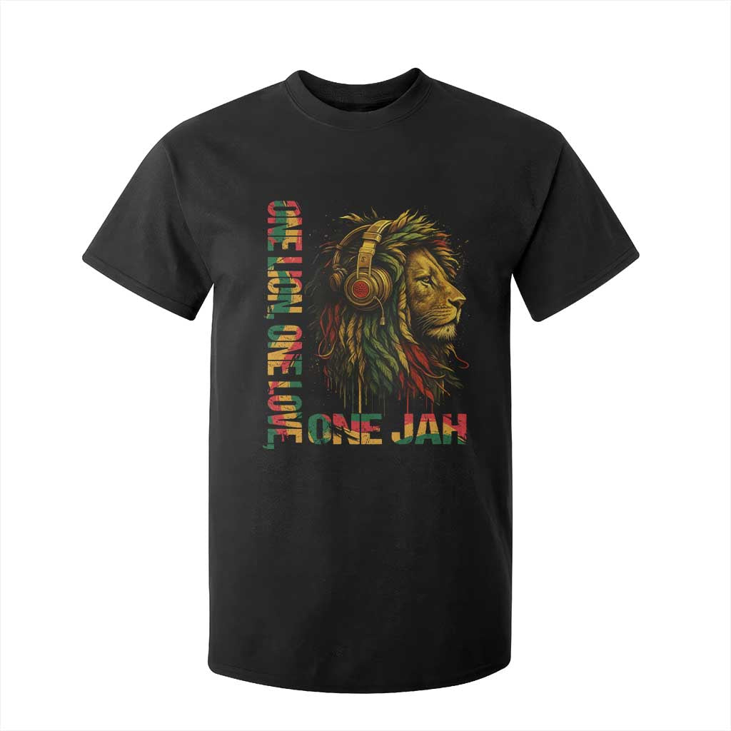 One Love Rasta Lion T Shirt For Kid Rastafari Reggae Jamaica Roots Lion of Judah Dreadlocks TS10 Black Print Your Wear