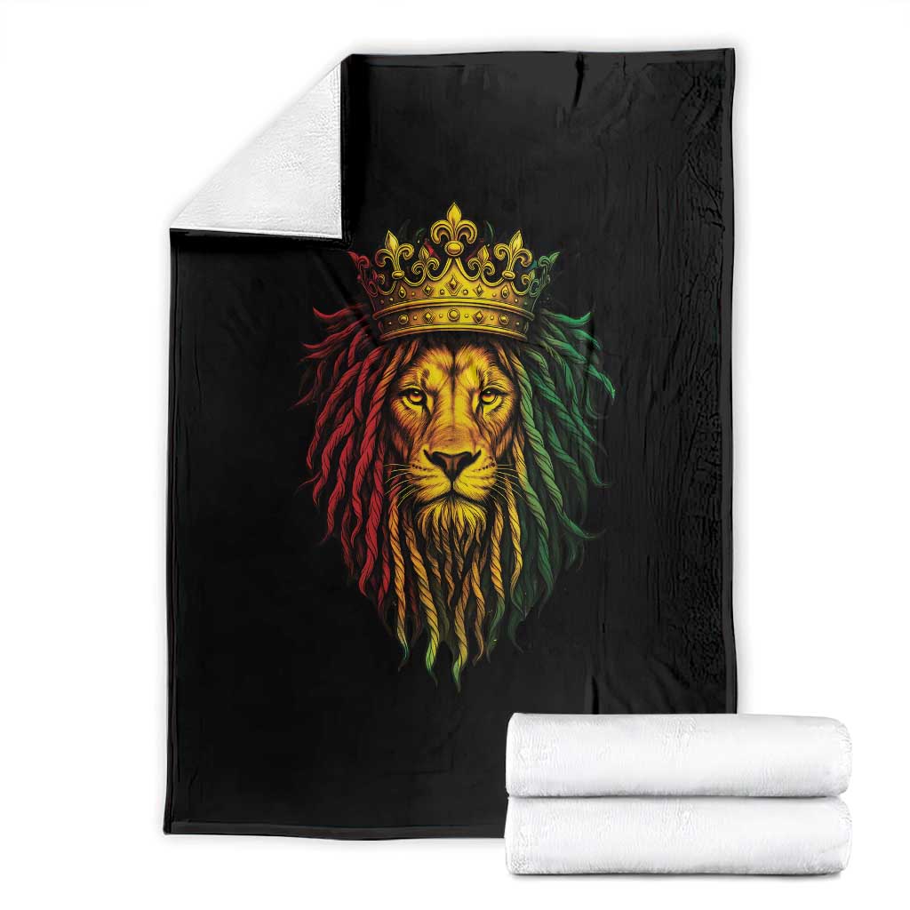 Rasta Reggae Lion Throw Blanket Jamaican Pride Lion of Judah Gift for Rastafari TS10 Black Print Your Wear