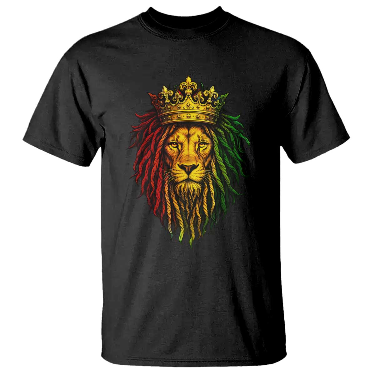 Rasta Reggae Lion T Shirt Jamaican Pride Lion of Judah Gift for Rastafari TS10 Black Print Your Wear