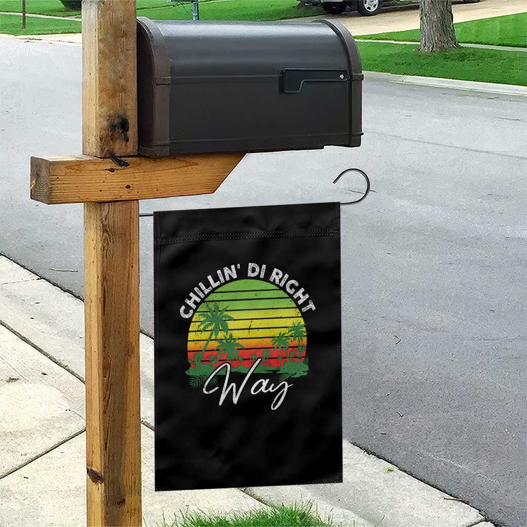 Jamaican Reggae Vibes Garden Flag Retro Rasta Sunset Chill Chillin Di Right Way TS10 Print Your Wear