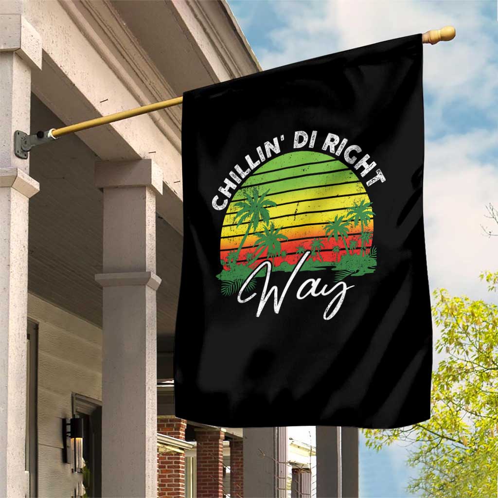 Jamaican Reggae Vibes Garden Flag Retro Rasta Sunset Chill Chillin Di Right Way TS10 Print Your Wear