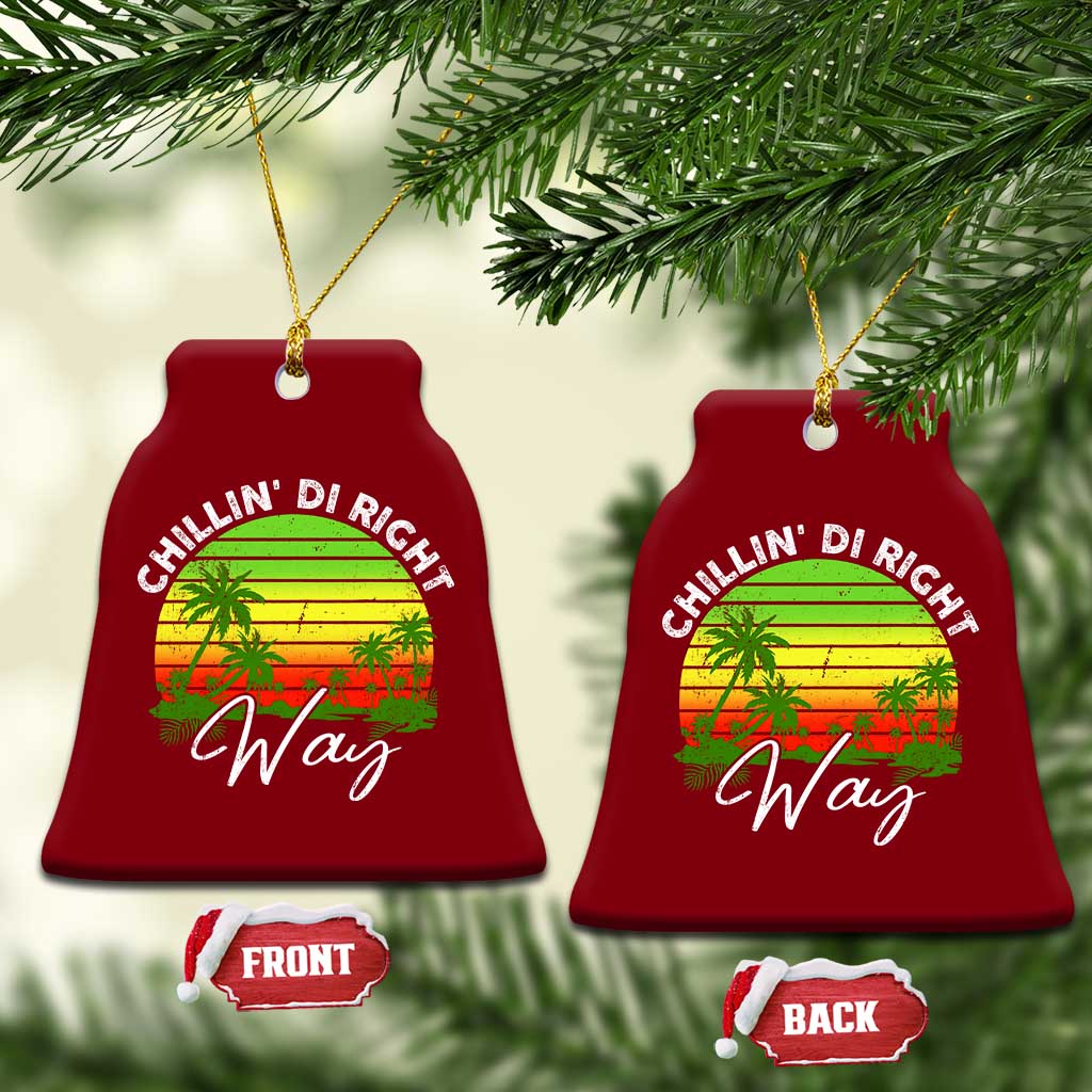 Jamaican Reggae Vibes Ceramic Ornament Retro Rasta Sunset Chill Chillin Di Right Way TS10 Print Your Wear
