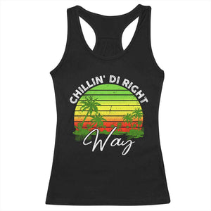 Jamaican Reggae Vibes Racerback Tank Top Retro Rasta Sunset Chill Chillin Di Right Way TS10 Black Print Your Wear