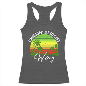 Jamaican Reggae Vibes Racerback Tank Top Retro Rasta Sunset Chill Chillin Di Right Way TS10 Dark Heather Print Your Wear