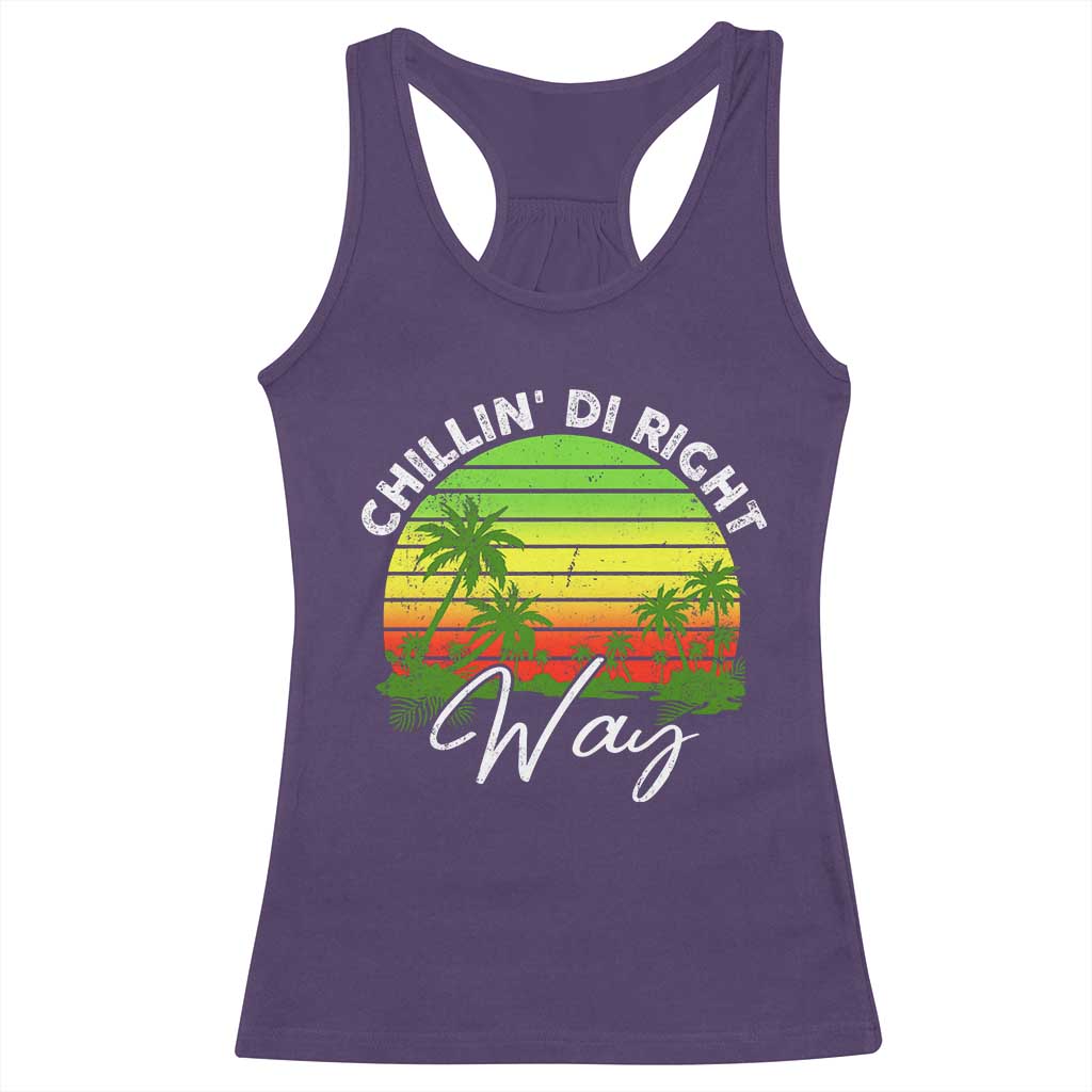 Jamaican Reggae Vibes Racerback Tank Top Retro Rasta Sunset Chill Chillin Di Right Way TS10 Purple Print Your Wear