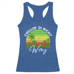 Jamaican Reggae Vibes Racerback Tank Top Retro Rasta Sunset Chill Chillin Di Right Way TS10 Royal Blue Print Your Wear