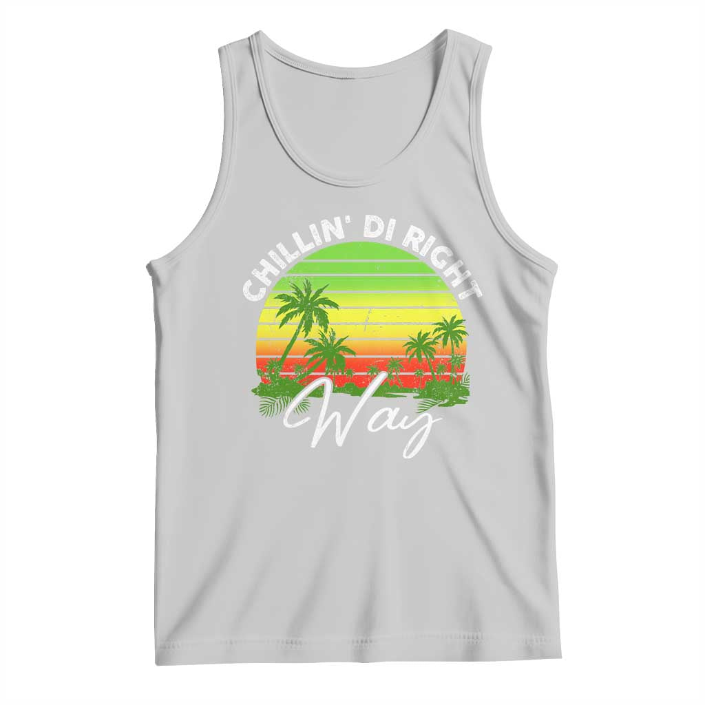 Jamaican Reggae Vibes Tank Top Retro Rasta Sunset Chill Chillin Di Right Way TS10 Ash Print Your Wear