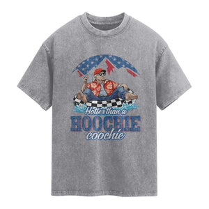 Trump Hotter Than A Hoochie Coochie Washed Cotton T-Shirt