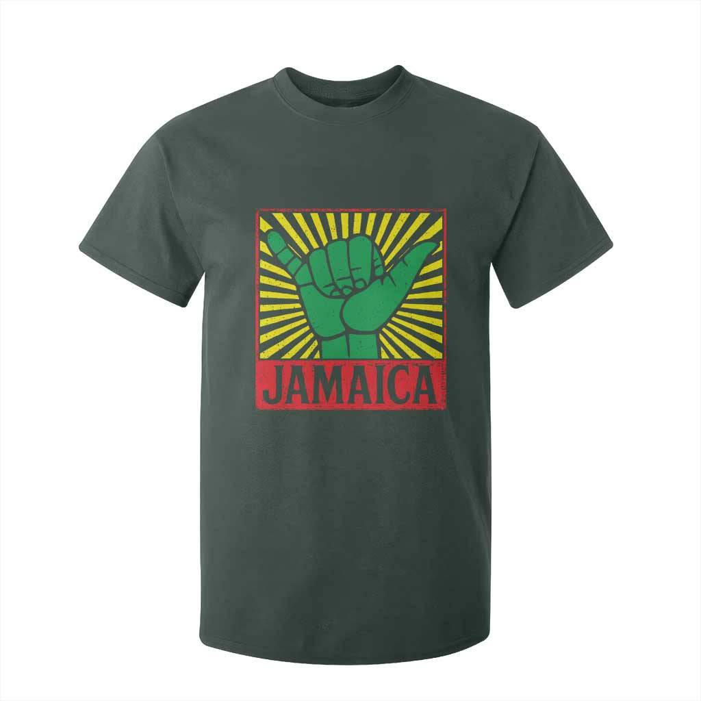 Jamaica Rasta Shaka Sign T Shirt For Kid Retro Reggae Vibes TS10 Dark Forest Green Print Your Wear