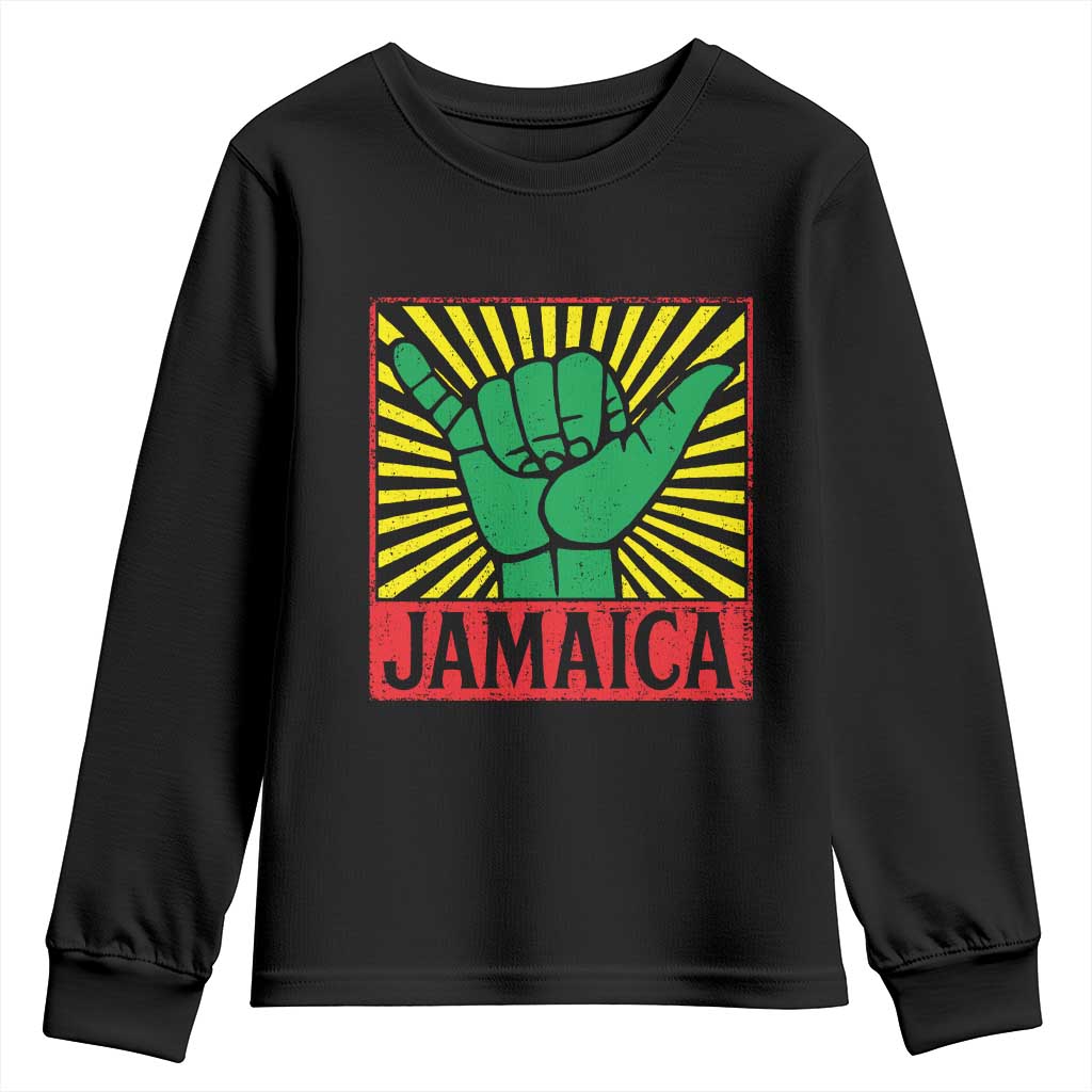 Jamaica Rasta Shaka Sign Youth Sweatshirt Retro Reggae Vibes TS10 Black Print Your Wear