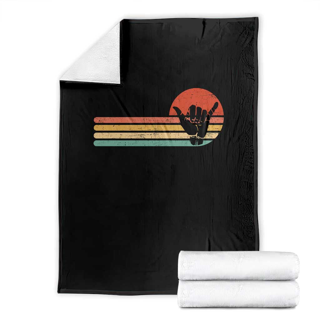 Shaka Hand Throw Blanket Retro Vintage Shaka Sign Rasta Hawaii Hawaiian TS10 Black Print Your Wear