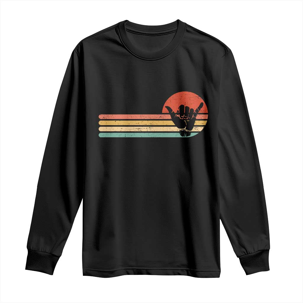 Shaka Hand Long Sleeve Shirt Retro Vintage Shaka Sign Rasta Hawaii Hawaiian TS10 Black Print Your Wear