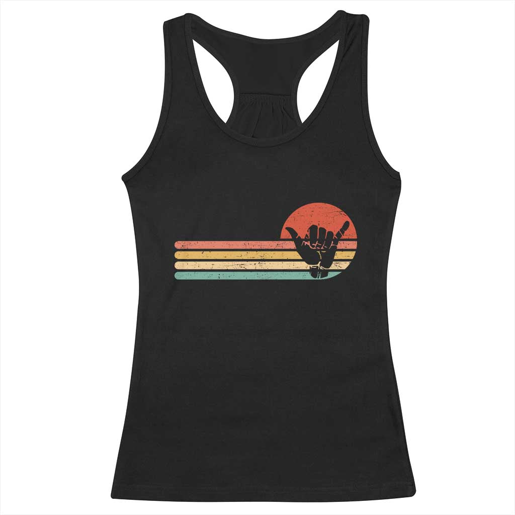 Shaka Hand Racerback Tank Top Retro Vintage Shaka Sign Rasta Hawaii Hawaiian TS10 Black Print Your Wear