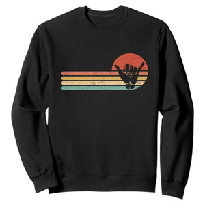 Shaka Hand Sweatshirt Retro Vintage Shaka Sign Rasta Hawaii Hawaiian TS10 Black Print Your Wear