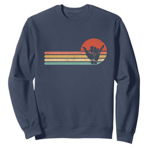 Shaka Hand Sweatshirt Retro Vintage Shaka Sign Rasta Hawaii Hawaiian TS10 Navy Print Your Wear