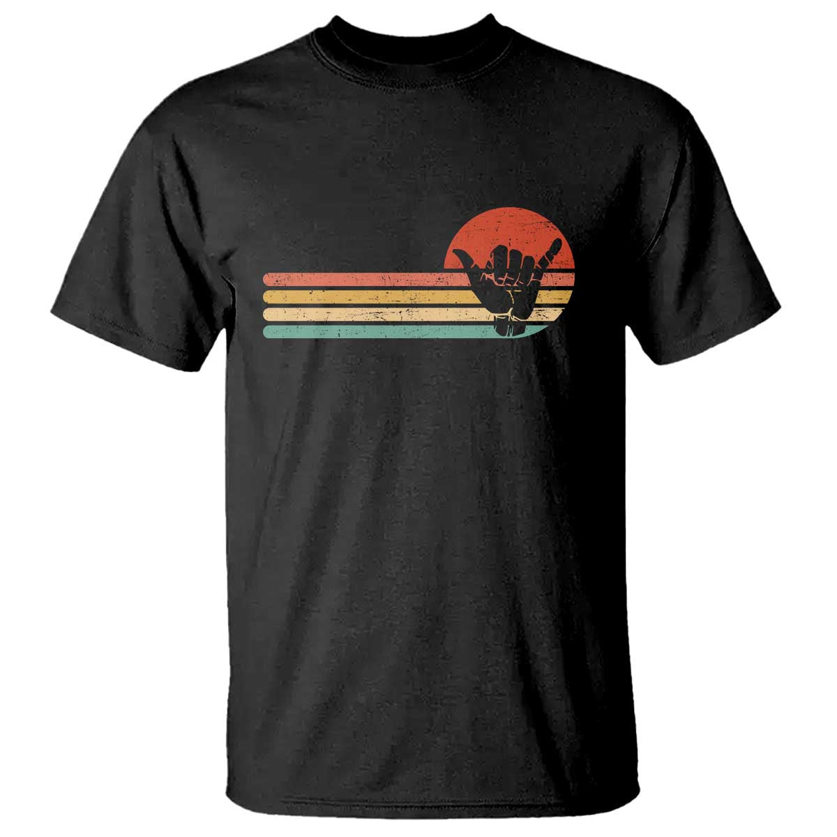 Shaka Hand T Shirt Retro Vintage Shaka Sign Rasta Hawaii Hawaiian TS10 Black Print Your Wear