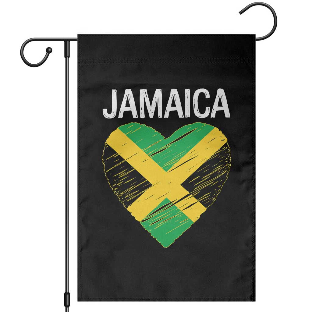 Jamaican Heart Flag Garden Flag Patriotic Jamaica Girls Proud Jamaican Roots TS10 Black Print Your Wear