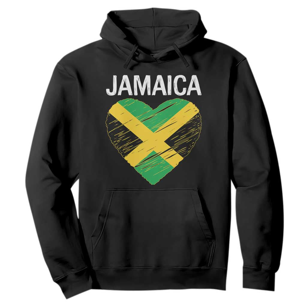 Jamaican Heart Flag Hoodie Patriotic Jamaica Girls Proud Jamaican Roots TS10 Black Print Your Wear