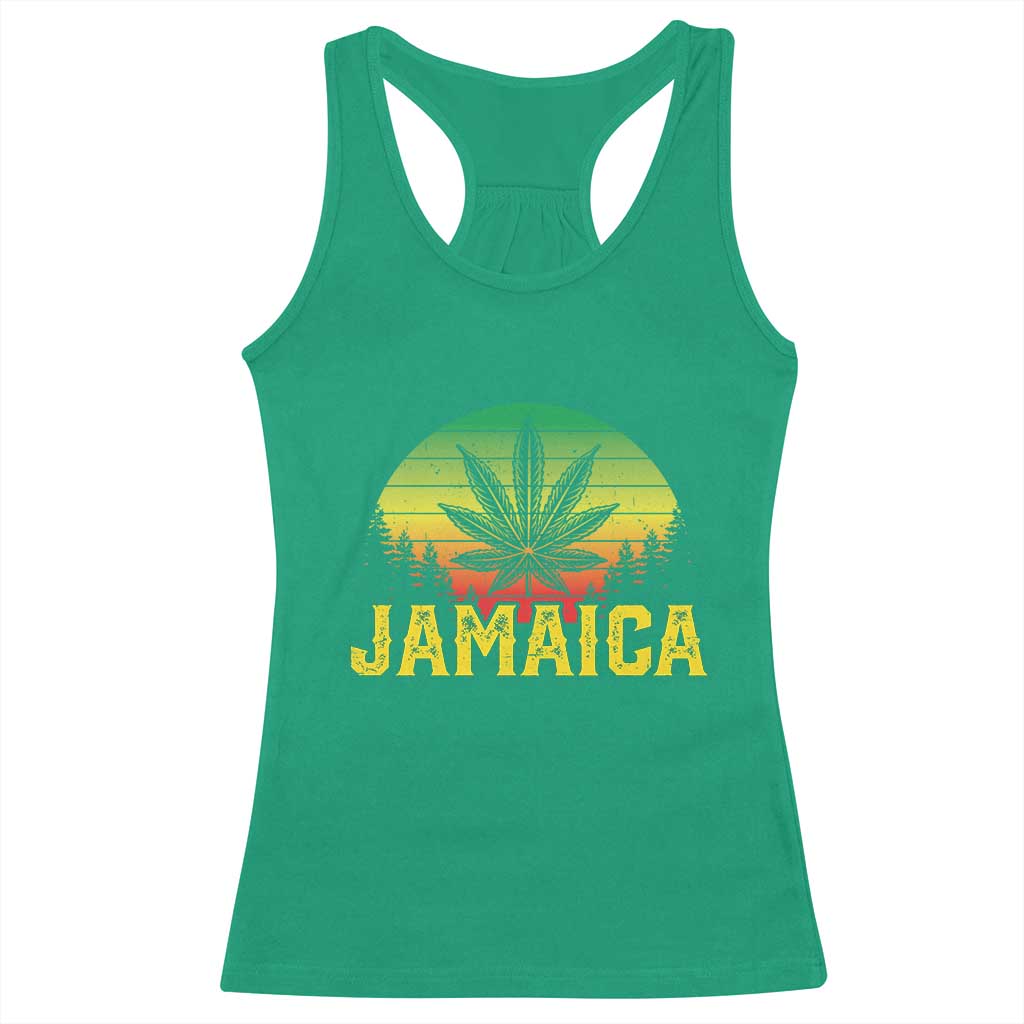 Jamaica Stoner Racerback Tank Top Rasta Sunset Cannabis Marijuana Weed Lovers 420 TS10 Irish Green Print Your Wear