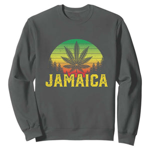 Jamaica Stoner Sweatshirt Rasta Sunset Cannabis Marijuana Weed Lovers 420 TS10 Dark Heather Print Your Wear