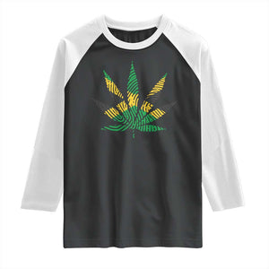 Jamaica Flag Cannabis Raglan Shirt Funny Stoner Weed Lovers Marijuana 420 TS10 Black White Print Your Wear