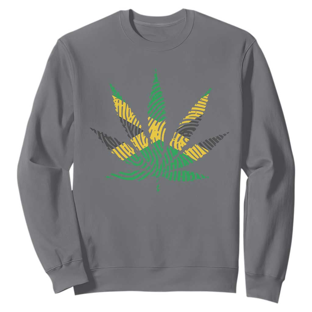Jamaica Flag Cannabis Sweatshirt Funny Stoner Weed Lovers Marijuana 420 TS10 Charcoal Print Your Wear
