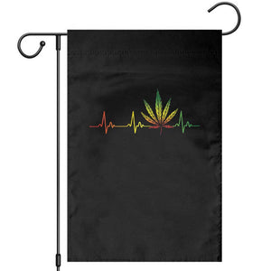 Reggae Weed Garden Flag Rasta Marijuana Leaf Heartbeat Weed Lovers 420 TS10 Black Print Your Wear
