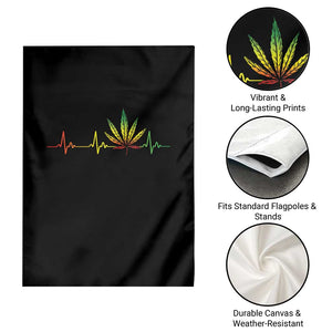 Reggae Weed Garden Flag Rasta Marijuana Leaf Heartbeat Weed Lovers 420 TS10 Print Your Wear