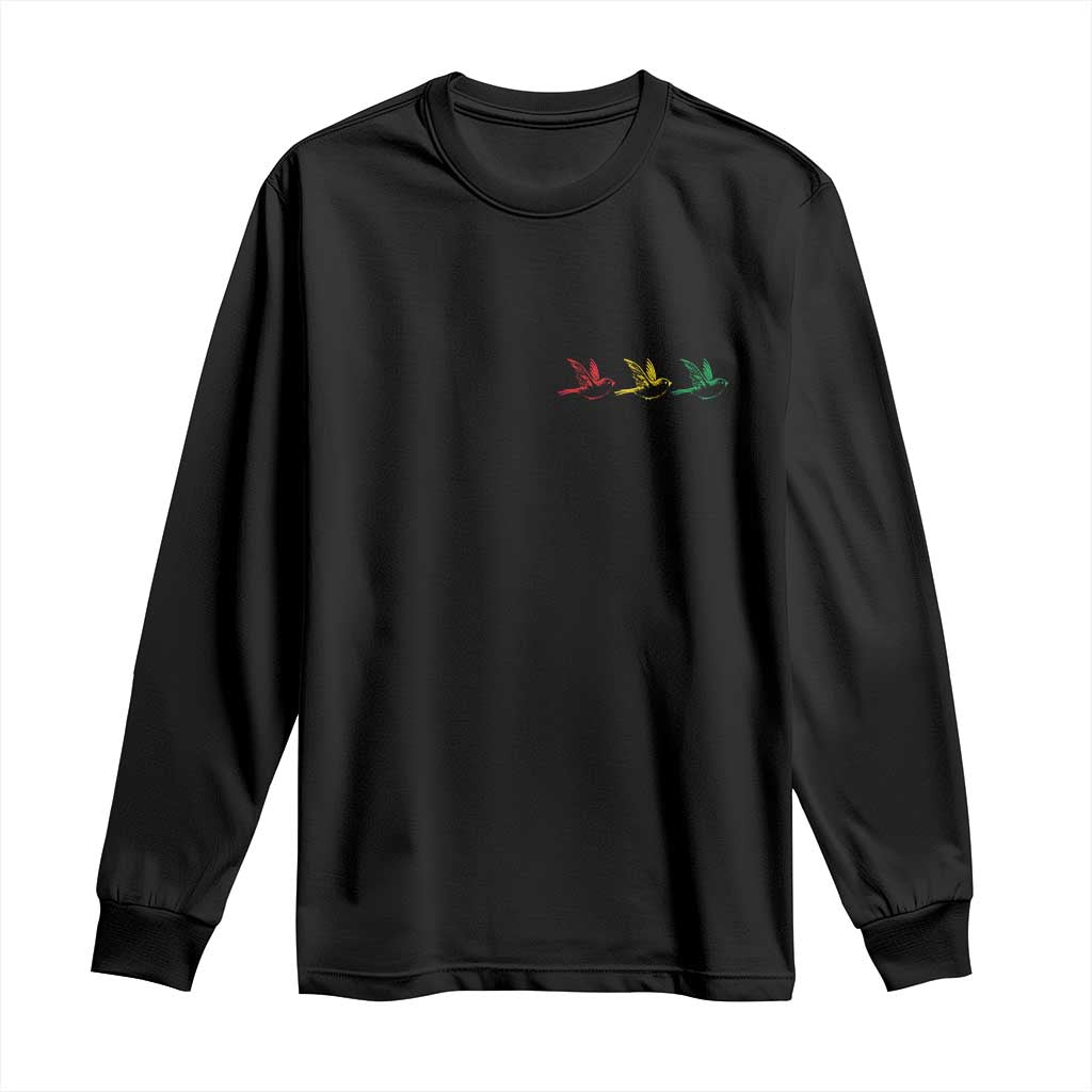 Little Birds Long Sleeve Shirt Rastafari Rasta Reggae Music Jamaican Pride TS10 Black Print Your Wear