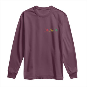 Little Birds Long Sleeve Shirt Rastafari Rasta Reggae Music Jamaican Pride TS10 Maroon Print Your Wear
