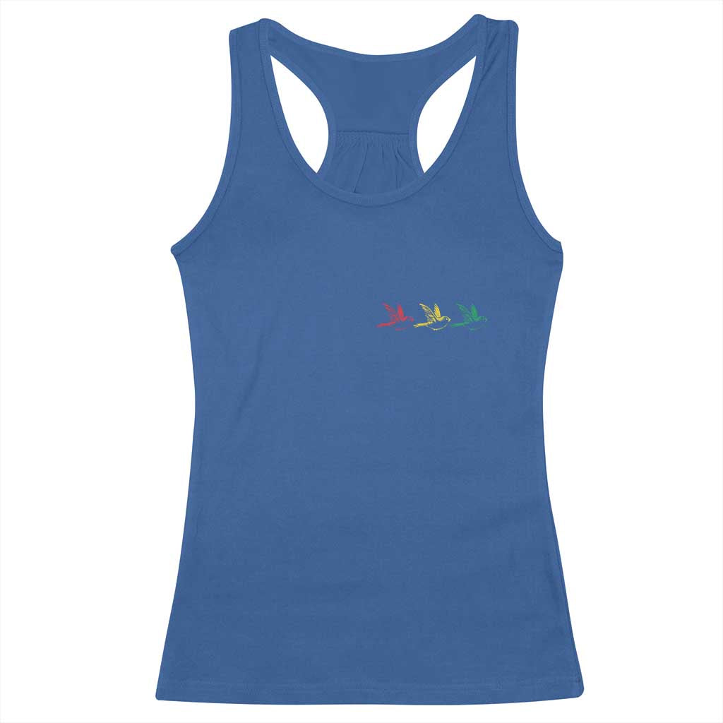 Little Birds Racerback Tank Top Rastafari Rasta Reggae Music Jamaican Pride TS10 Royal Blue Print Your Wear
