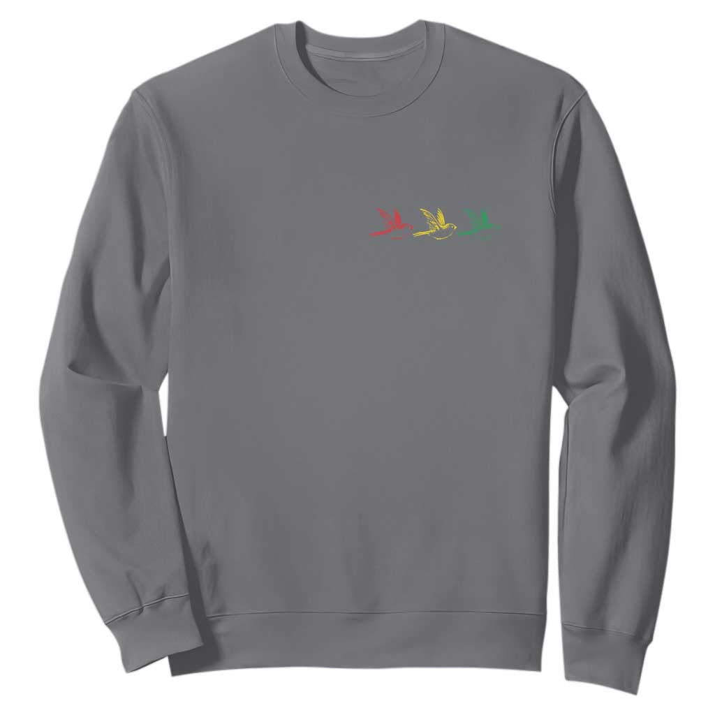 Little Birds Sweatshirt Rastafari Rasta Reggae Music Jamaican Pride TS10 Charcoal Print Your Wear