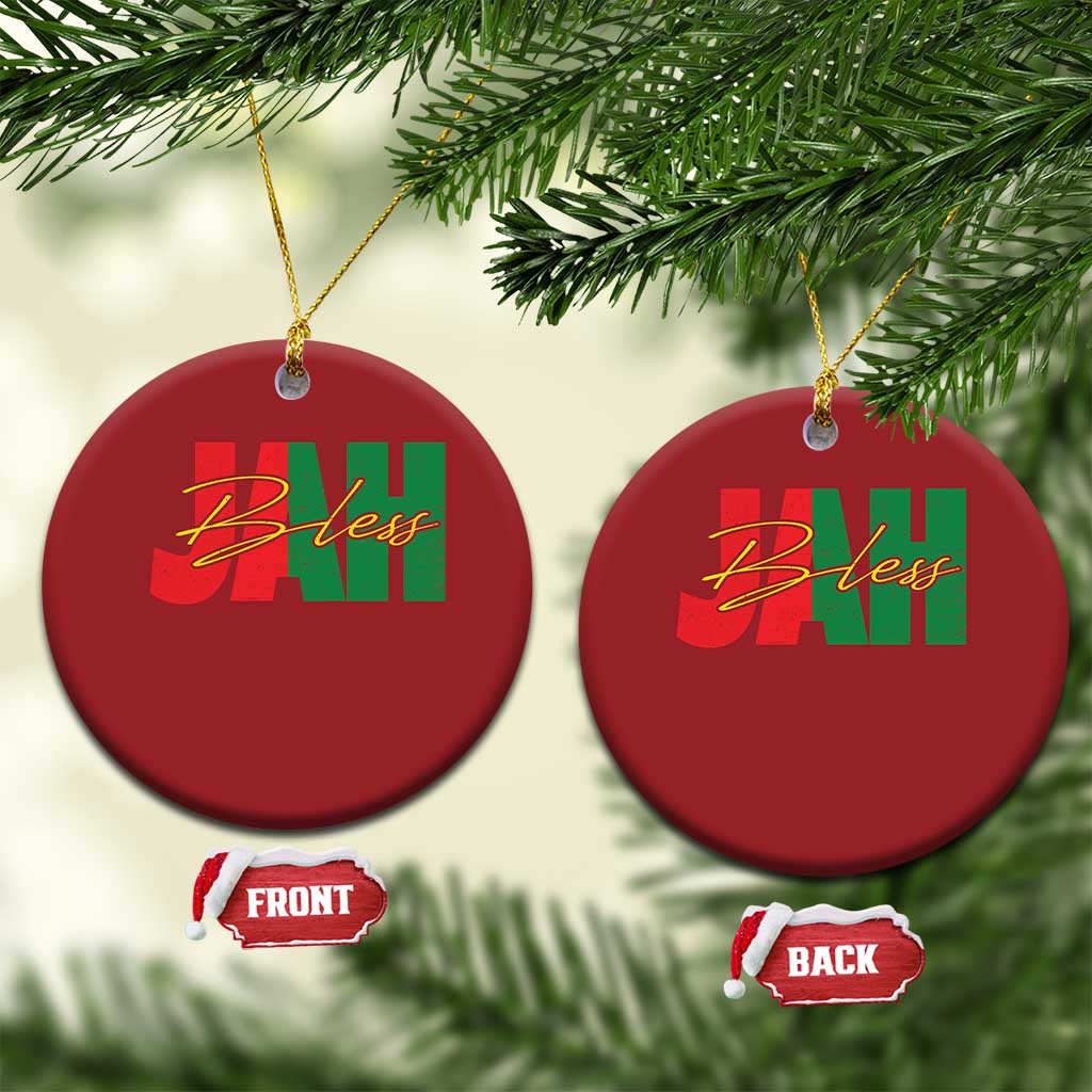 Rastafarian Jah Bless Christmas Ornament Retro Reggae Rastafari Jamaica Rasta TS10 Circle Red Print Your Wear