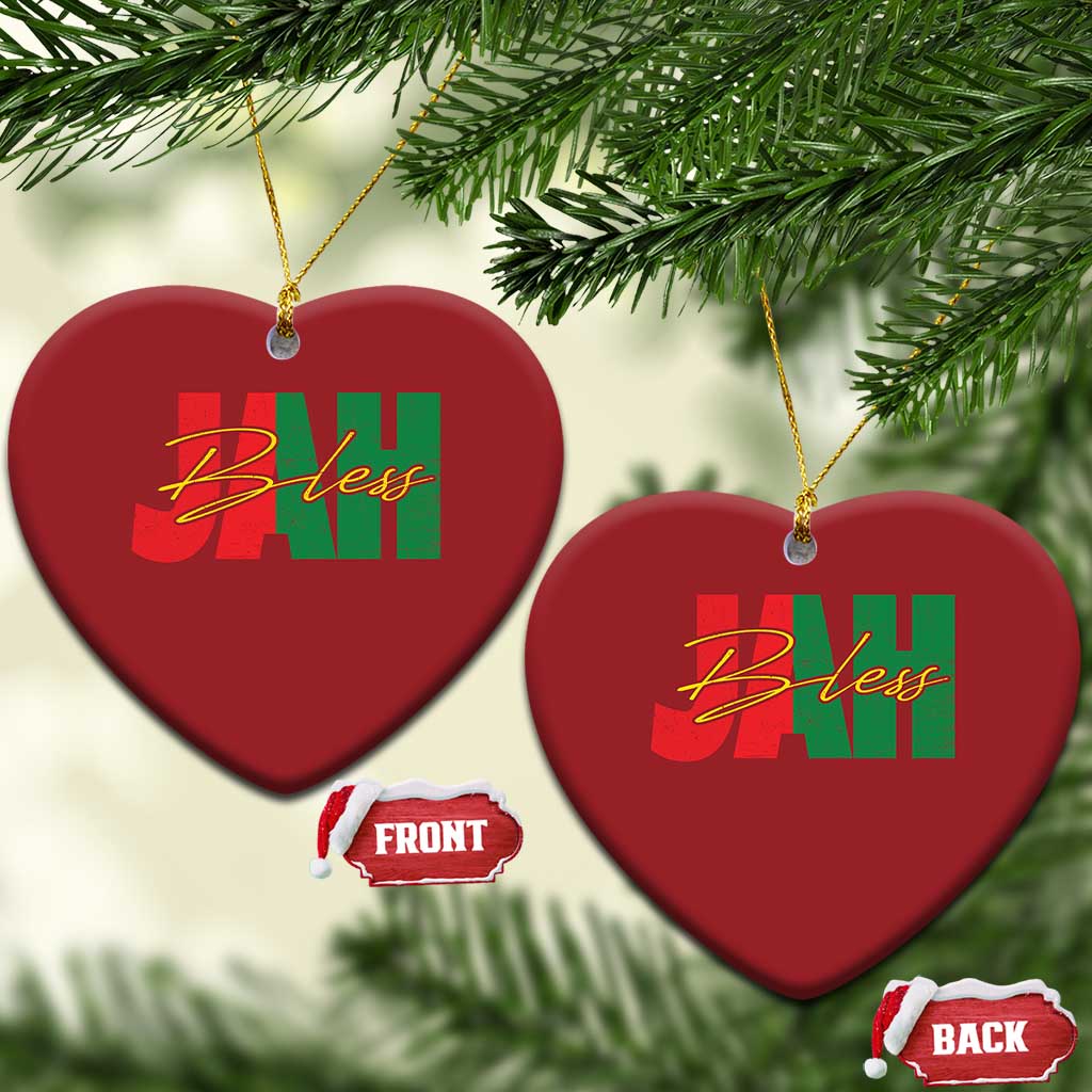 Rastafarian Jah Bless Christmas Ornament Retro Reggae Rastafari Jamaica Rasta TS10 Heart Red Print Your Wear